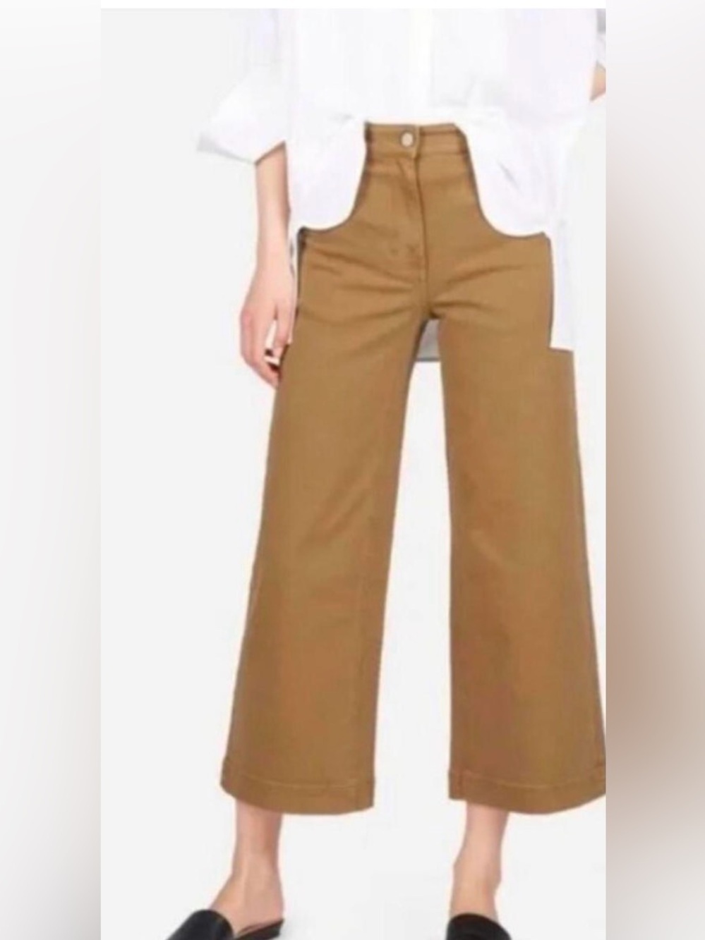Everlane Tan High-Rise Straight Pants